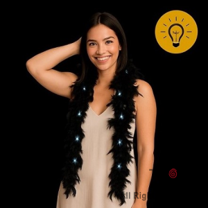 BOA PLUMAS NEGRA LUMINOSA x 1